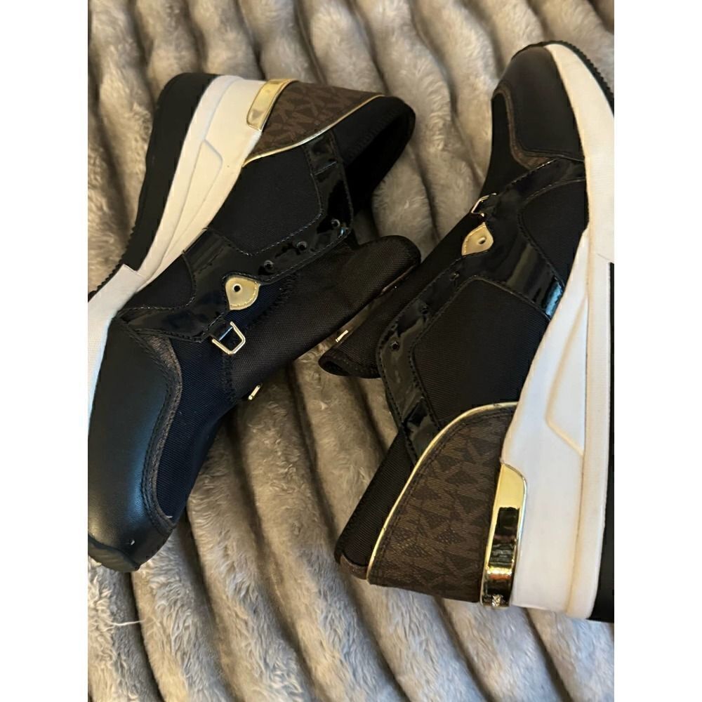 Michael kors mk LIvi trainer wedge sneakers fashion sz 10 - Picture 2 of 8